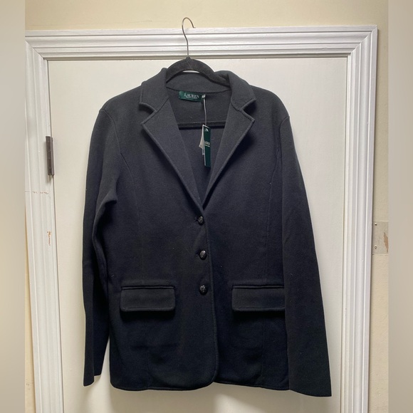 Lauren Ralph Lauren Cotton Blend Sweater Blazer NWT Size Large Classic - Picture 9 of 11